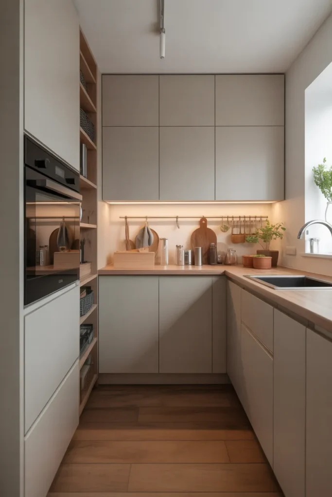 Very Small Kitchen With Hidden Storage