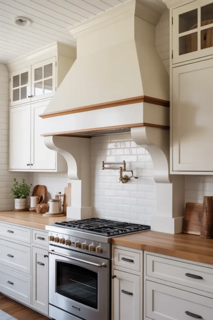  Bright White Kitchen with Statement Range Hood