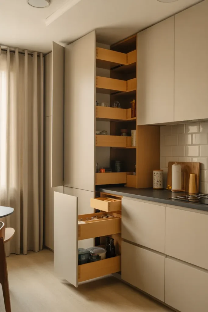  Cozy Small Kitchen with Hidden Storage Solutions