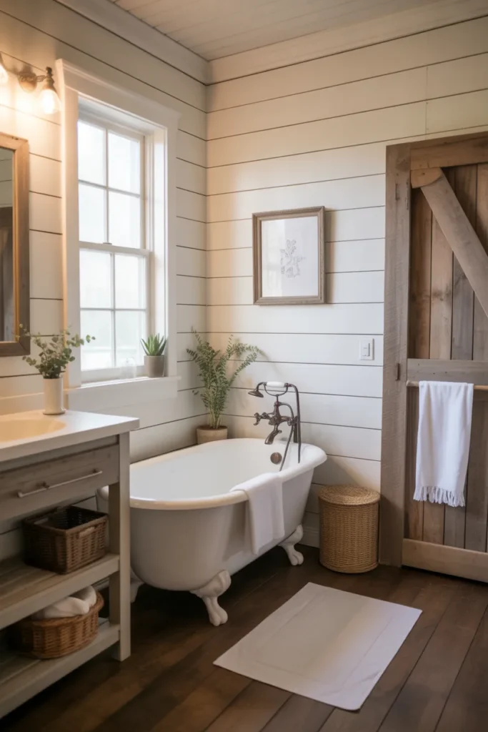 Farmhouse Small Bathroom with Tub