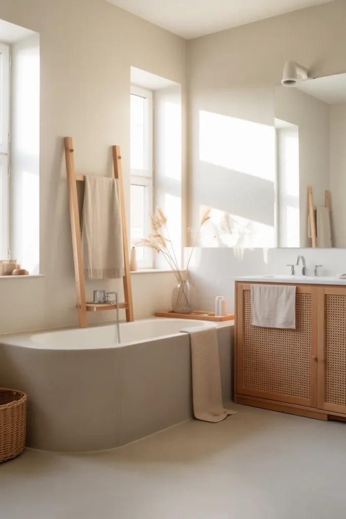 Scandinavian Bathroom with Bathtub