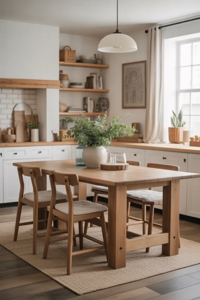 Farmhouse Kitchen Table with Chunky Legs