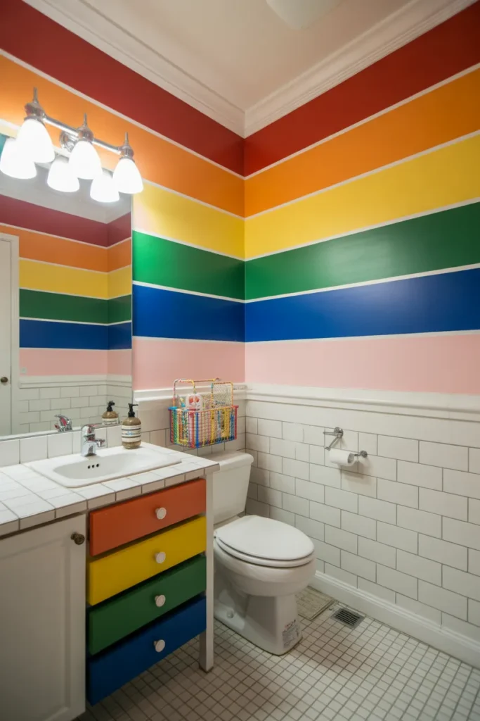 Rainbow Stripe Bathroom