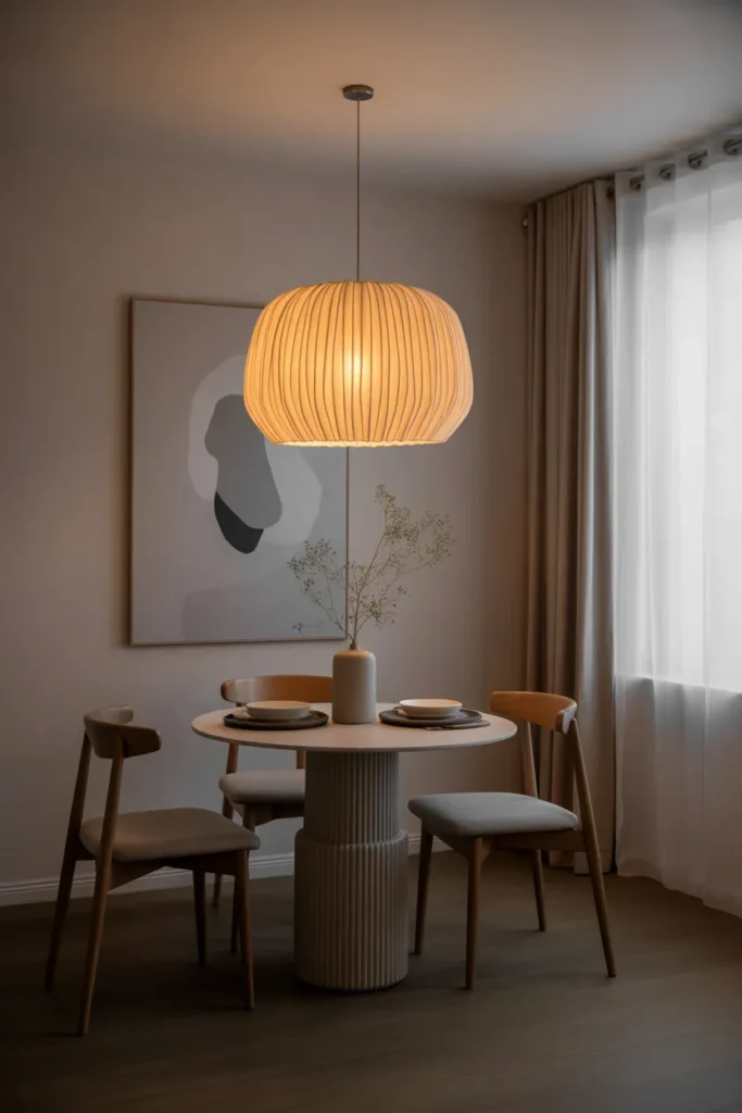  Small Dining with Statement Pendant Light