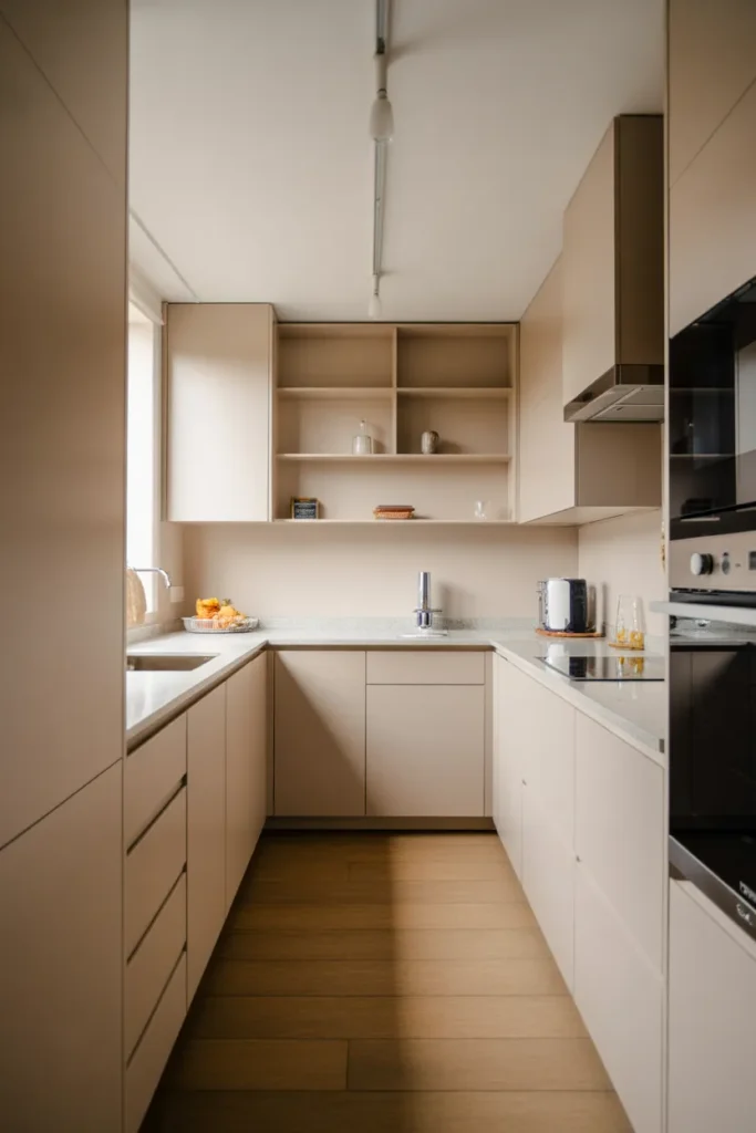  Compact Galley Kitchen with Sleek Modern Cabinets