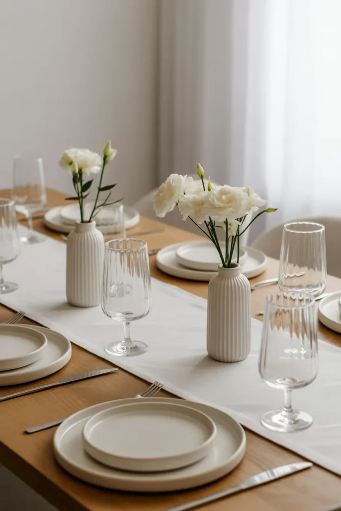   Minimalist White Table Styling