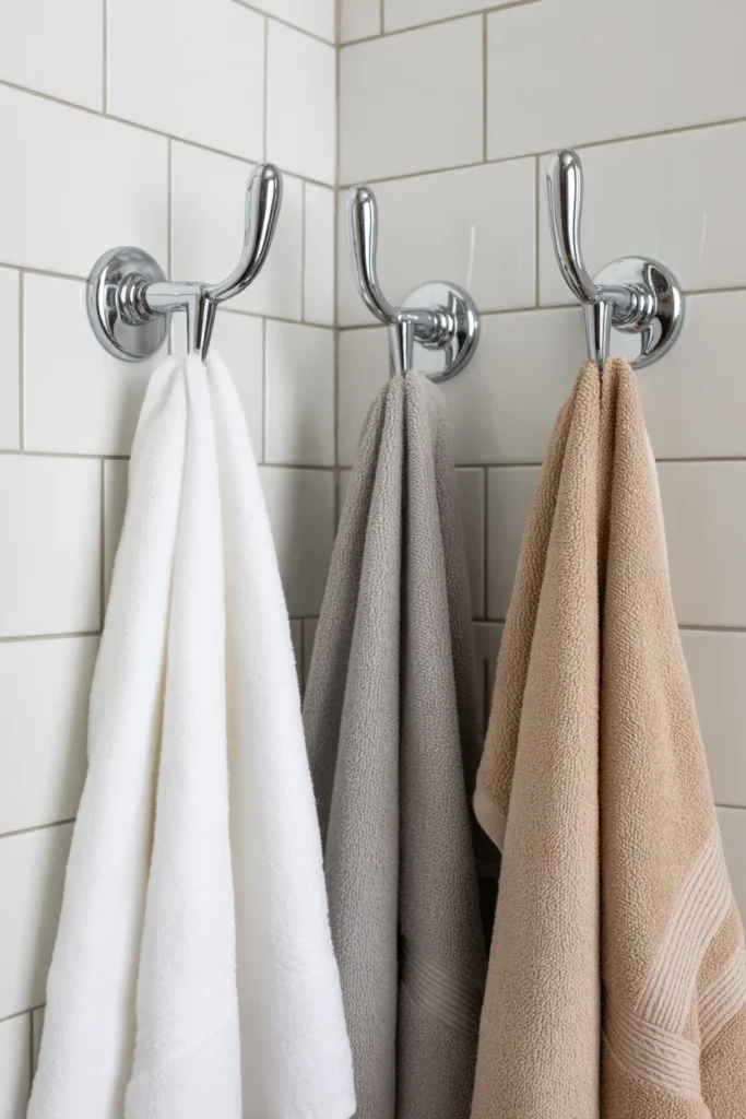 Corner-Mounted Towel Hooks