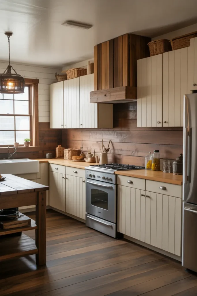 Farmhouse Cabinets with Vertical Plank Doors