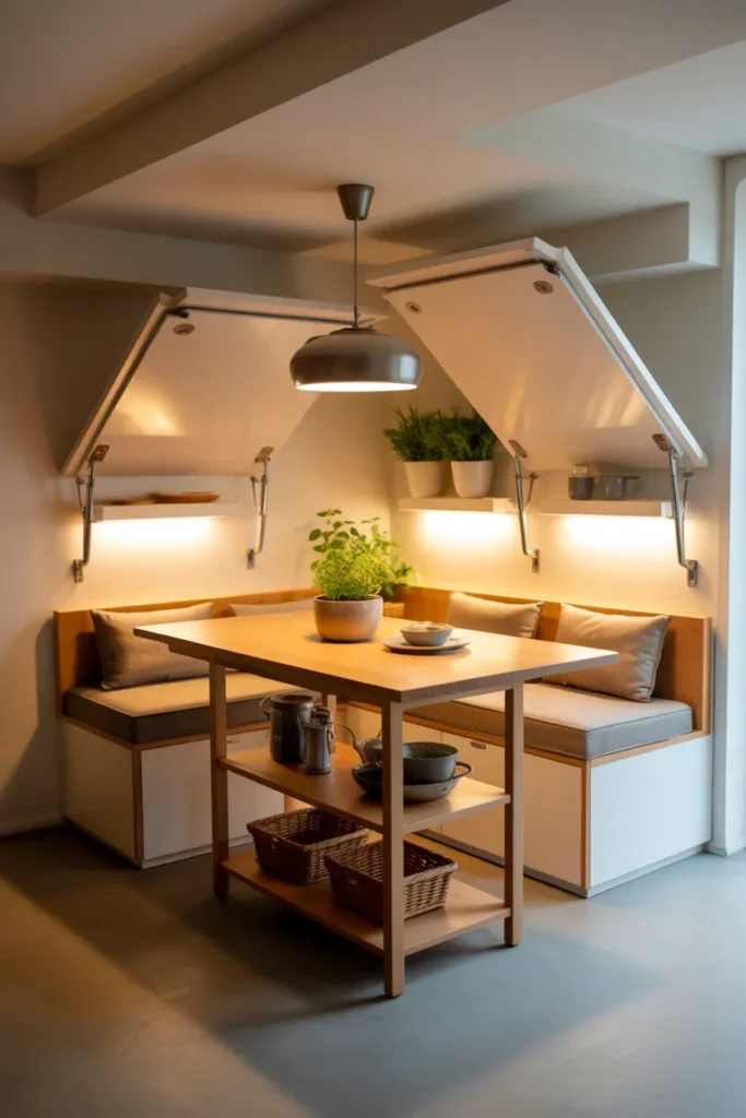 Small Kitchen With Multi-Functional Furniture