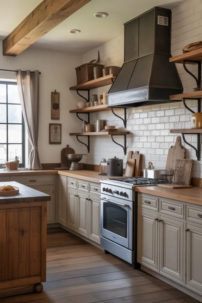 French Farmhouse Kitchen with Wrought Iron Accents