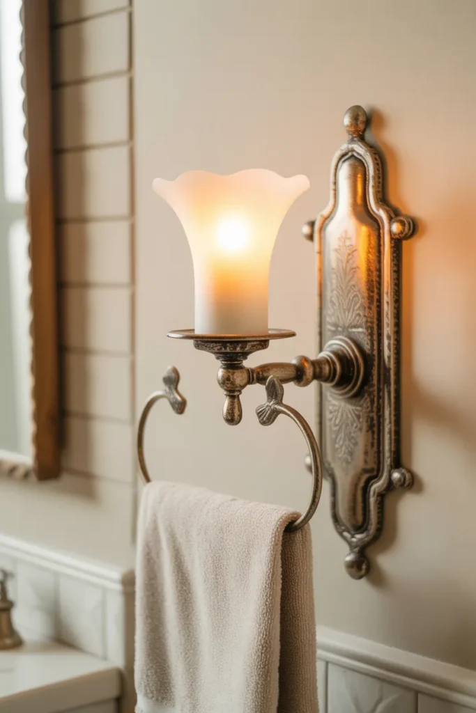 Antique Wall Sconce Towel Holder