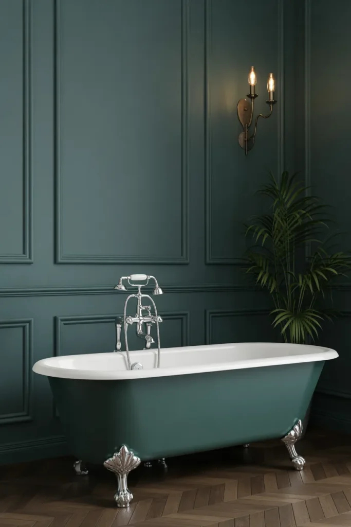 Clawfoot Tub with Dark Moody Walls