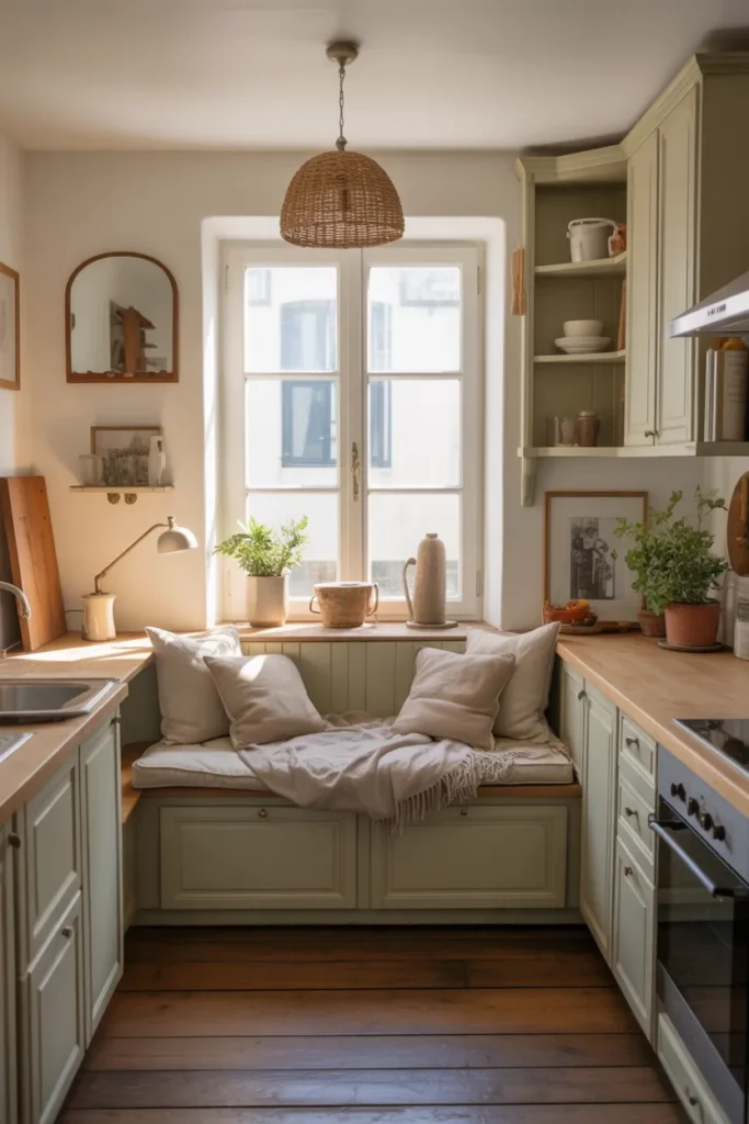 French Farmhouse Kitchen with Cozy Breakfast Nook