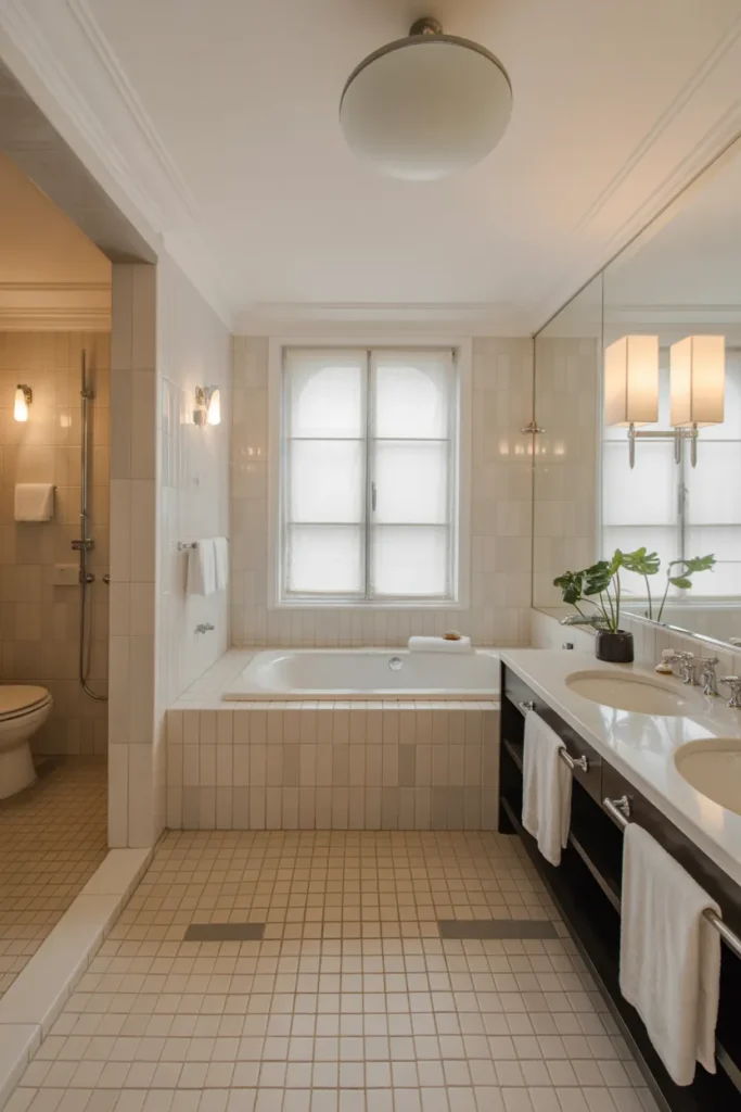 Luxury Hotel-Style Bathroom with Tub