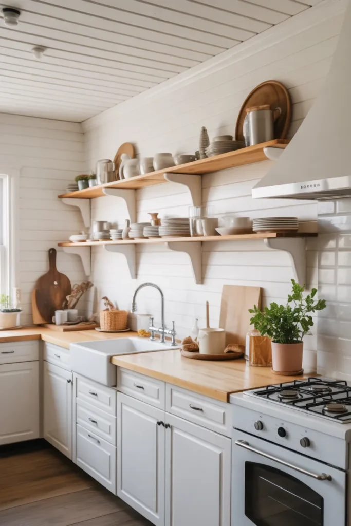  Bright White Kitchen with Open Shelving