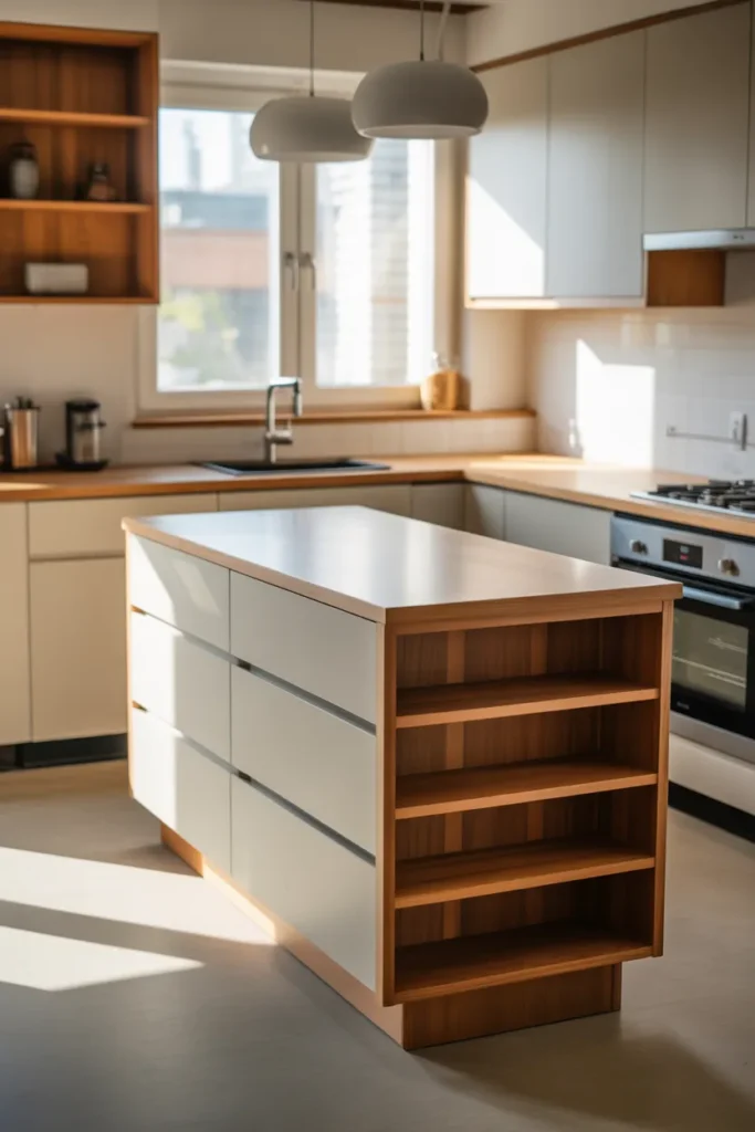 Compact Kitchen Island with Storage