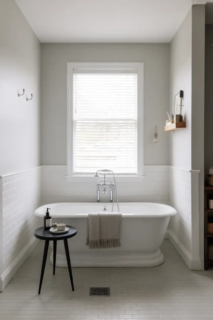 Freestanding Tub in a Tiny Bathroom