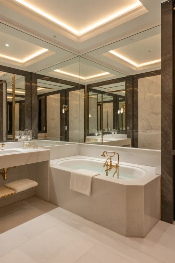 Luxury Marble Bathroom with Soaking Tub
