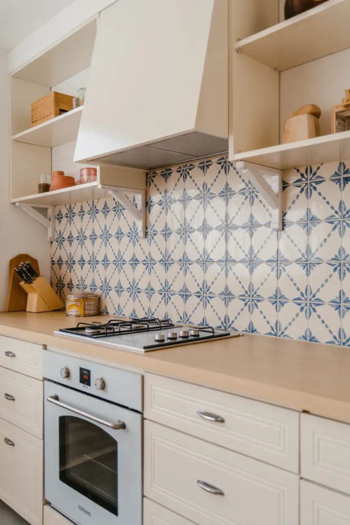 Modern Mexican Kitchen with Hand-Painted Tiles