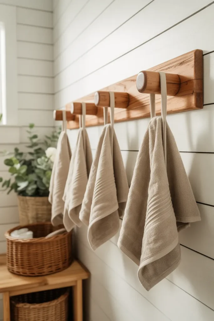 Rustic Wooden Towel Pegs