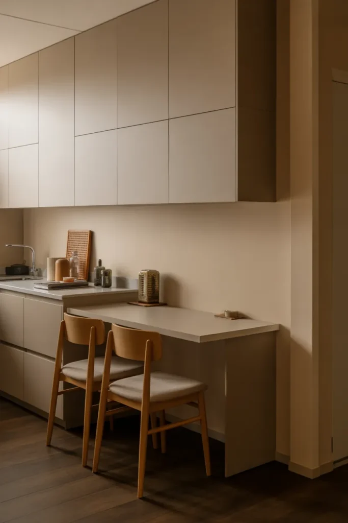 Slim Rectangular Table Against the Wall