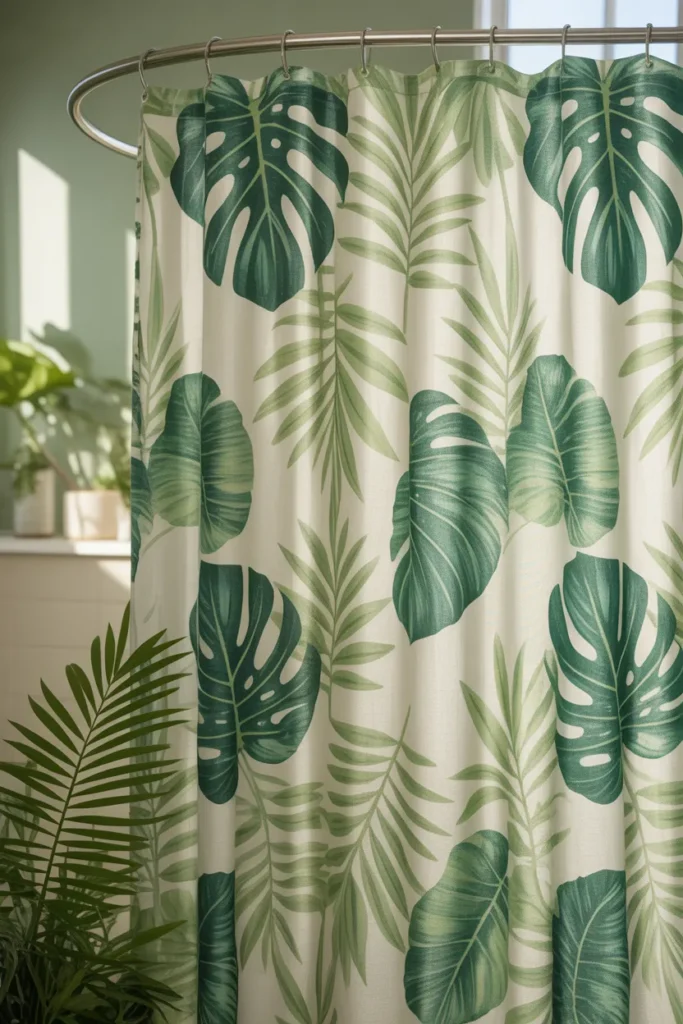 Tropical Leaf Shower Curtain