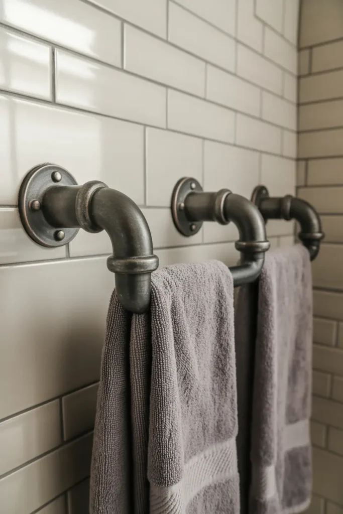 Industrial Pipe Towel Hooks