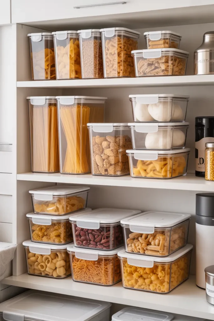 Use Stackable Clear Storage Containers