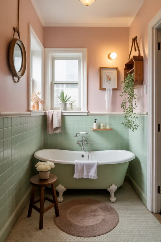 Vintage Tub with Cozy Cottage Style