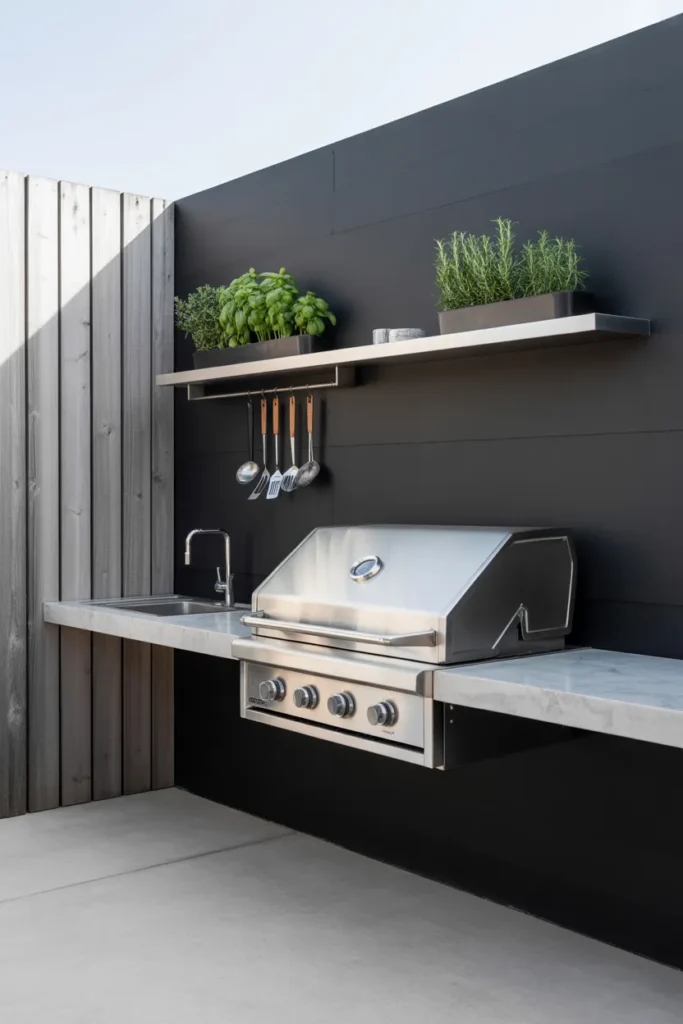 Wall-Mounted Outdoor Kitchen