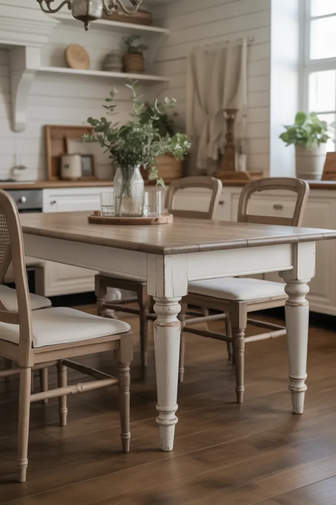 Farmhouse Kitchen Table with Turned Legs