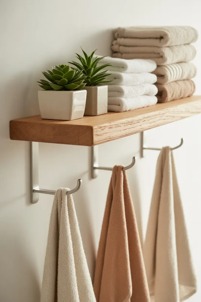 Floating Shelf with Built-In Hooks