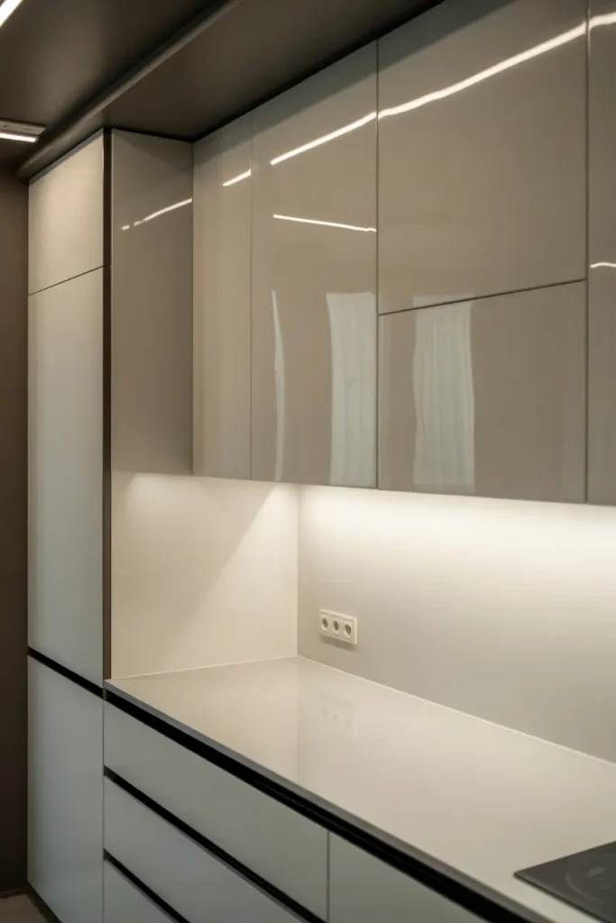 Sleek Handle-Free Cabinets