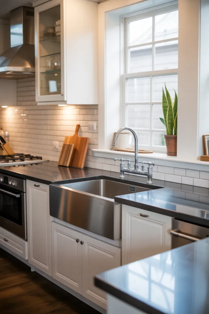 Stainless Steel Farmhouse Sink for a Sleek Look