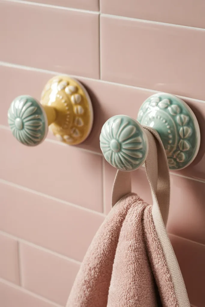 Ceramic Knob Towel Hooks