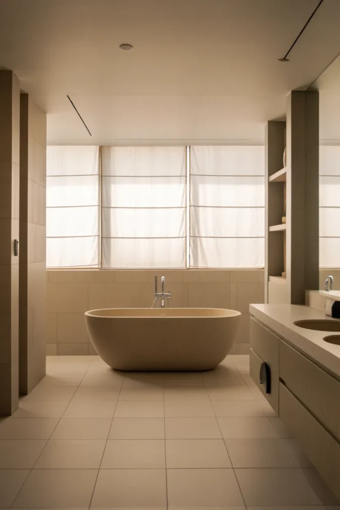 Contemporary Bathroom with Freestanding Tub