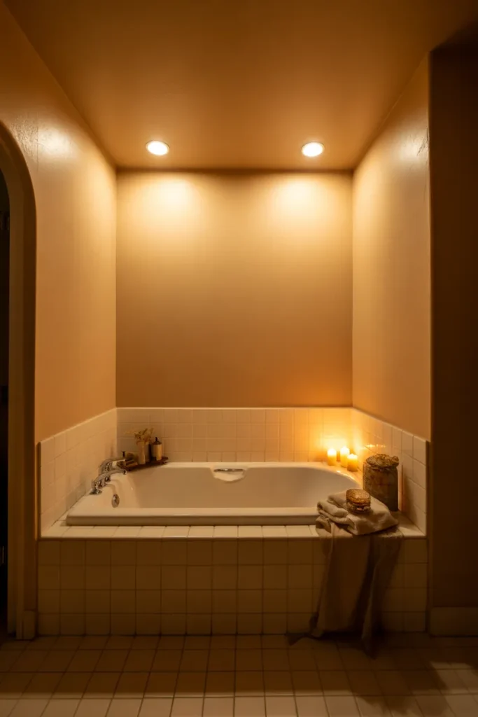 Deep Soaking Tub with Soft Lighting