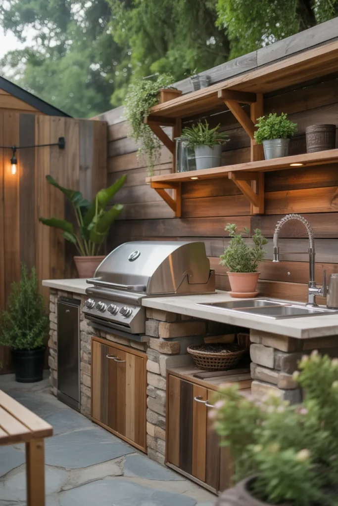 Rustic Small Outdoor Kitchen