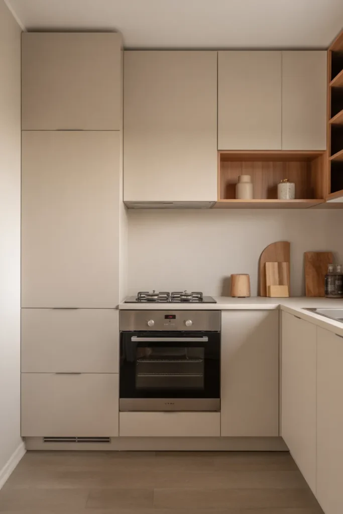  Small Apartment Kitchen with Built-In Appliances