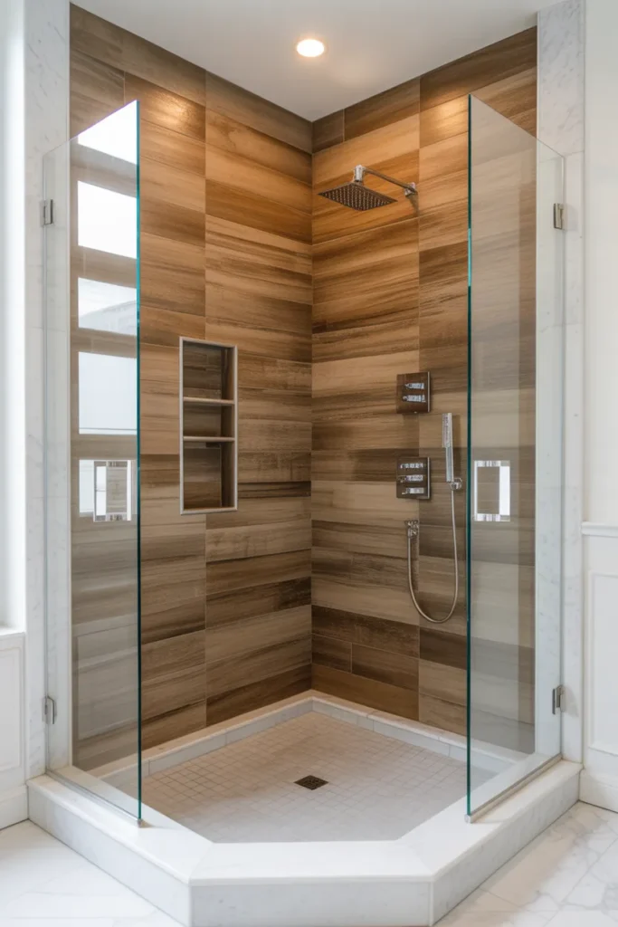 Wood Look Tile With White Marble Floors