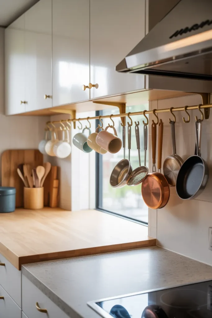 Add Hooks Under Cabinets
