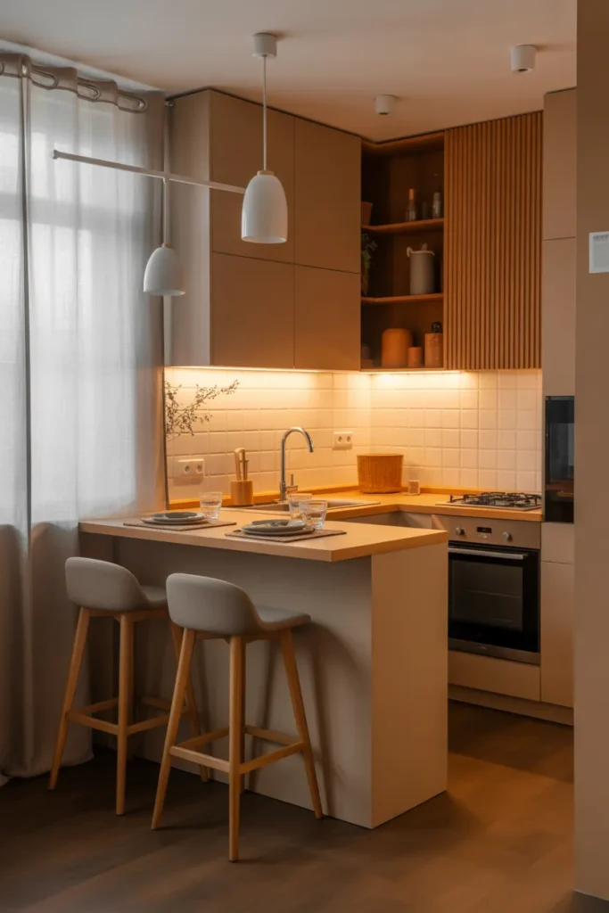  Cozy Small Kitchen with a Breakfast Bar