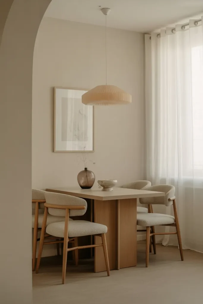  Elegant Neutral-Tone Dining Room