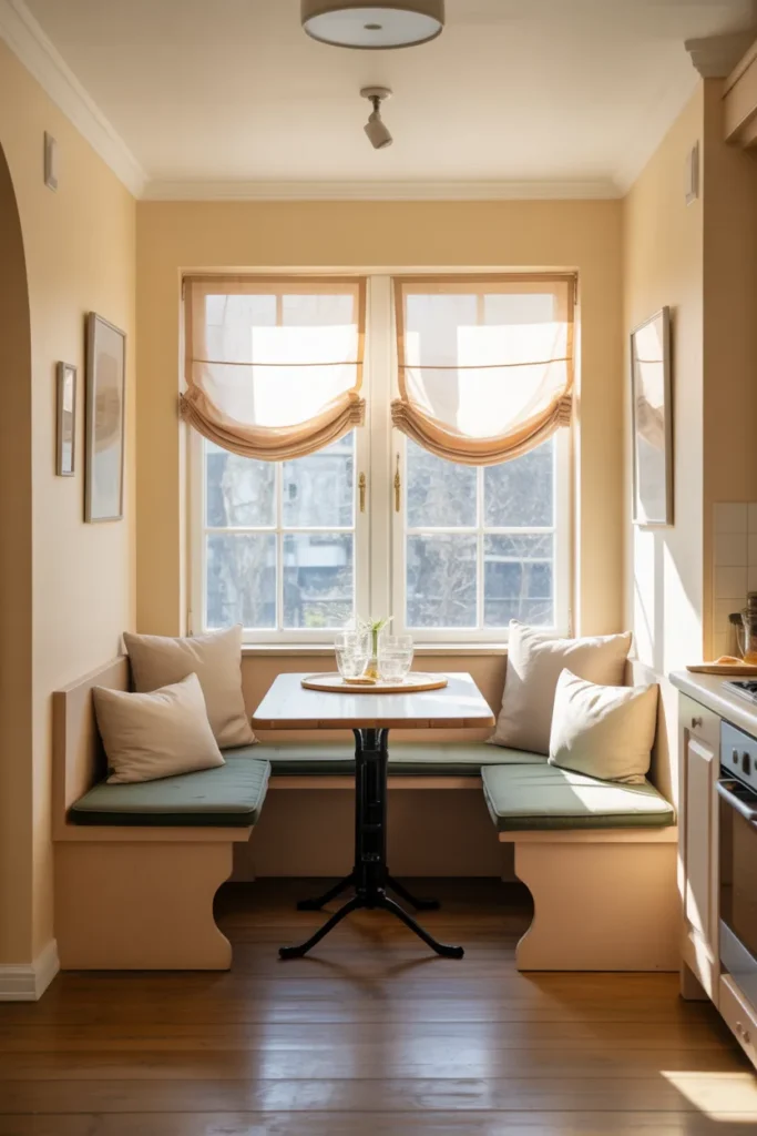 Breakfast Nook Table with Built-In Seating