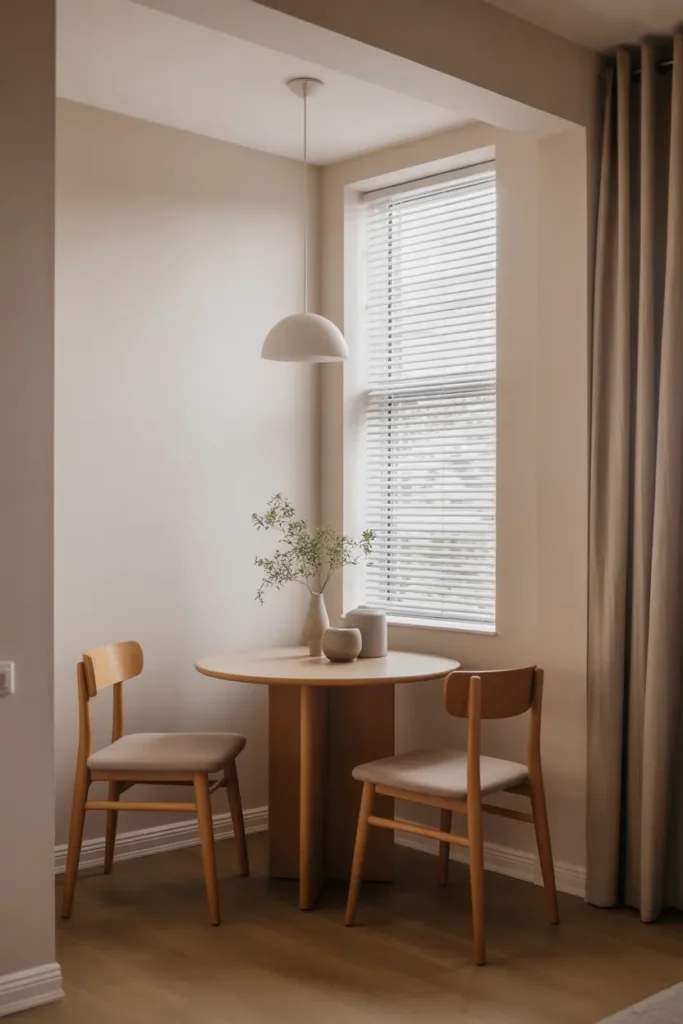   Corner Dining Setup with Round Table
