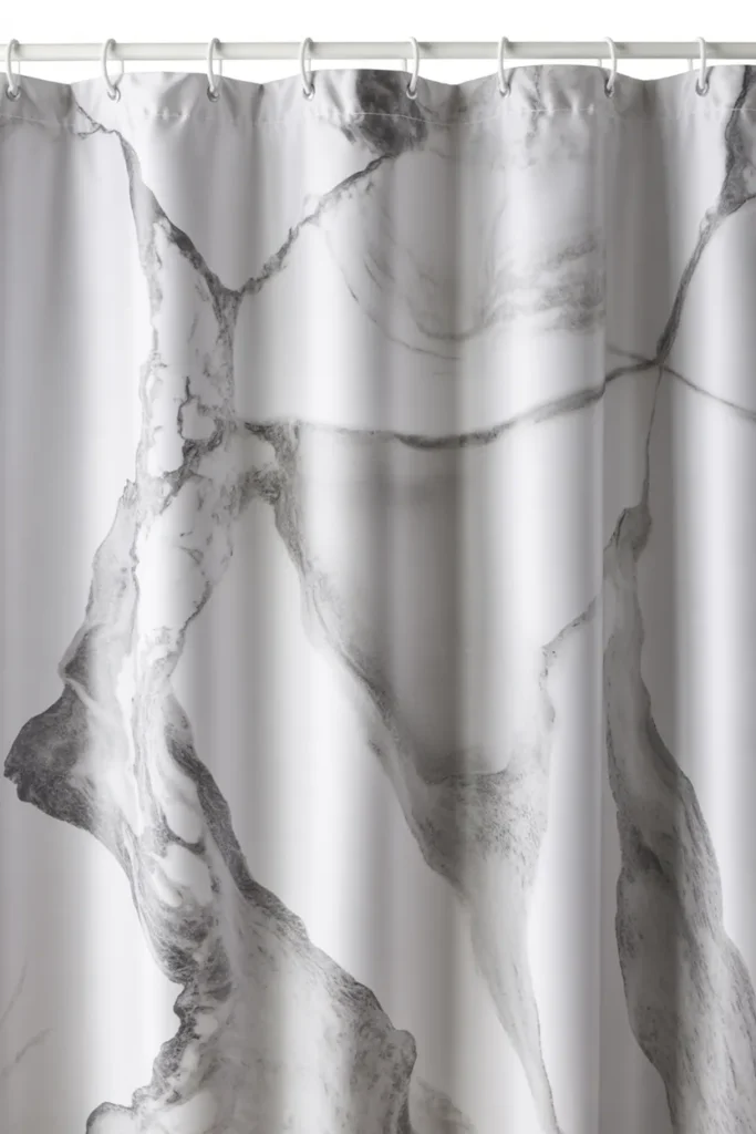 Elegant Marble Print Shower Curtain