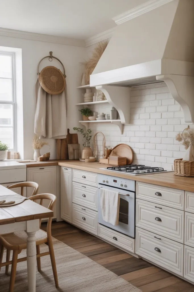  White Farmhouse Kitchen with Soft Neutral Accents