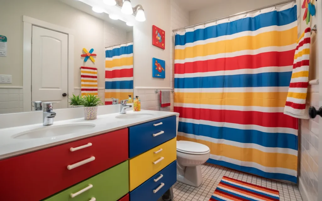 colorful kids bathroom