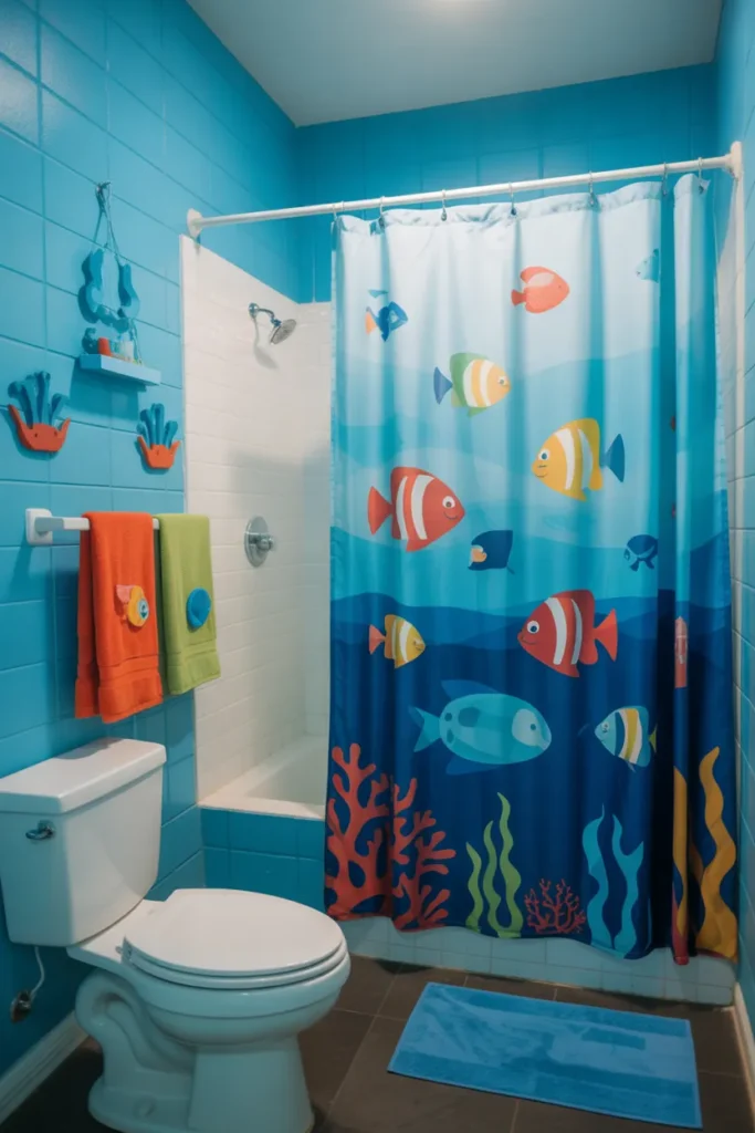  Underwater-Themed Colorful Bathroom