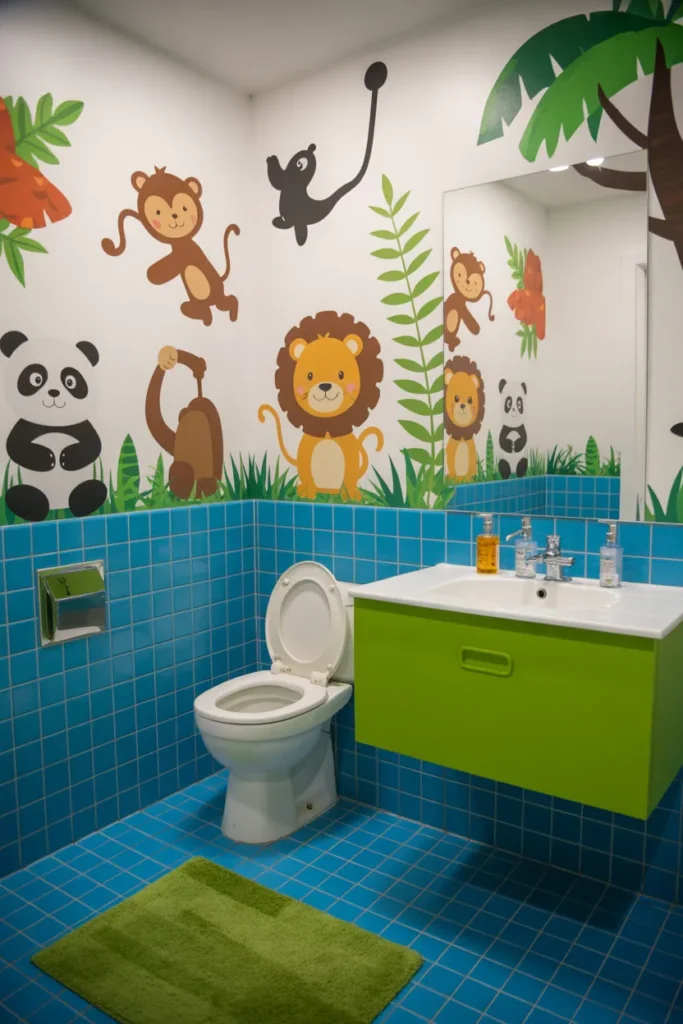  Colorful Animal Friends Bathroom